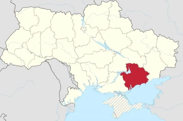 Запорожская область на карте Украины.