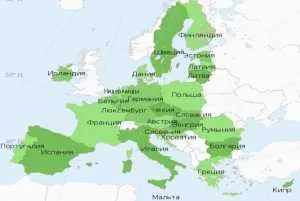 Страны ЕС на карте