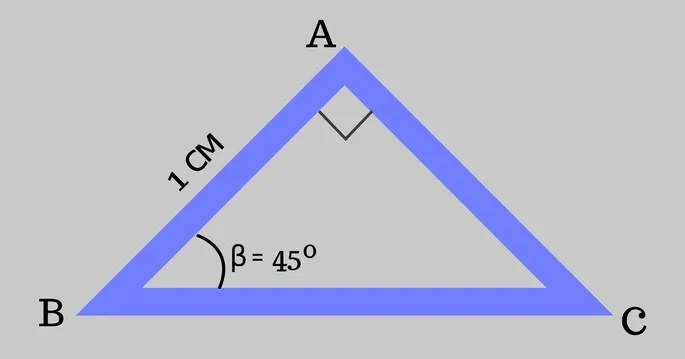 Рисунок 2. Равенство прямоугольного треугольника из двух катетеров
