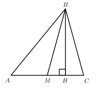  Рис. 10. Прямоугольный треугольник с медианой, касающейся подчиненной стороны