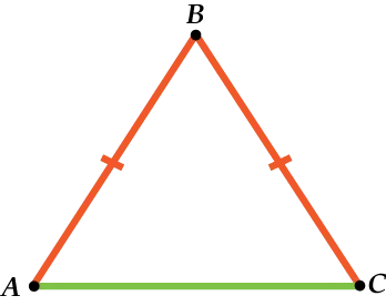 Рисунок 2. Равнобедренный треугольник.