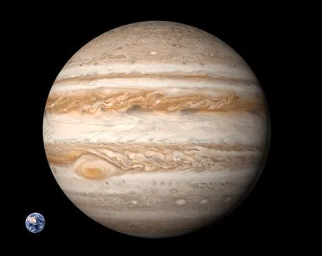 Размеры Юпитера и Земли.