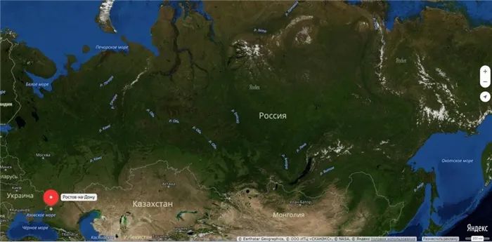 Ростов на Дону на карте России