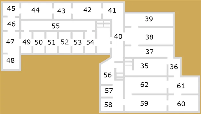 Залы Третьяковской галереи, план 1-го этажа