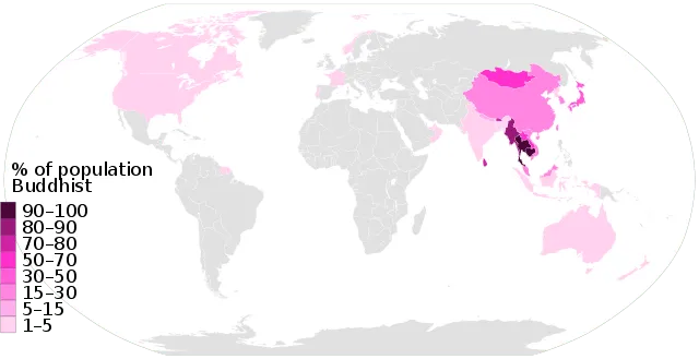 Религиозная структура населения: процент буддистов в разных странах, фото.