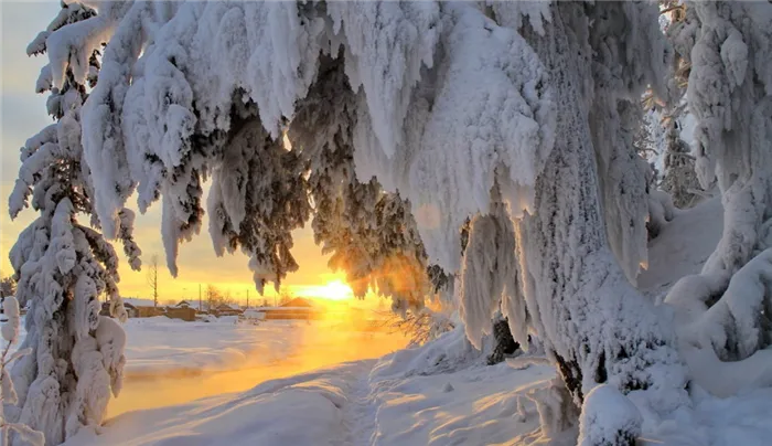 Фотография из Сибири, которая отличается резко континентальным климатом.