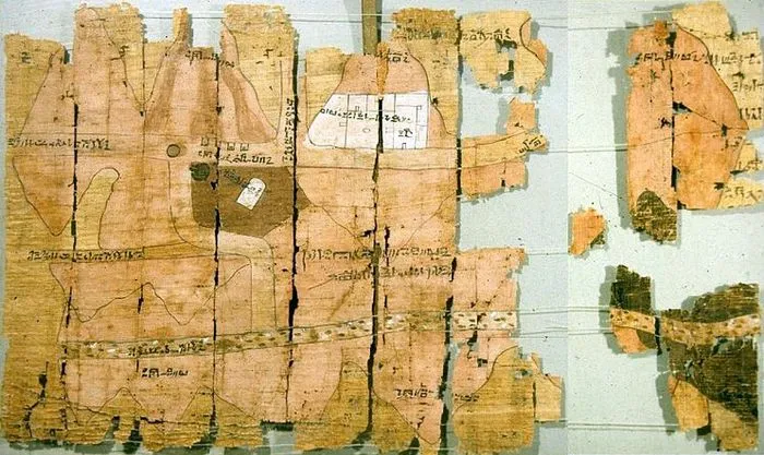 Древнеегипетская папирусная карта времен правления Рамзеса IV