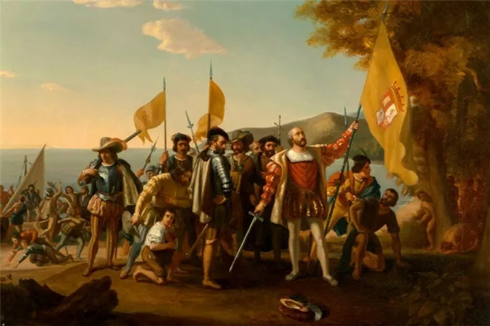 Картина Дж. Вандерлина 'Загрузка Колумба', 'Загрузка в Америку'