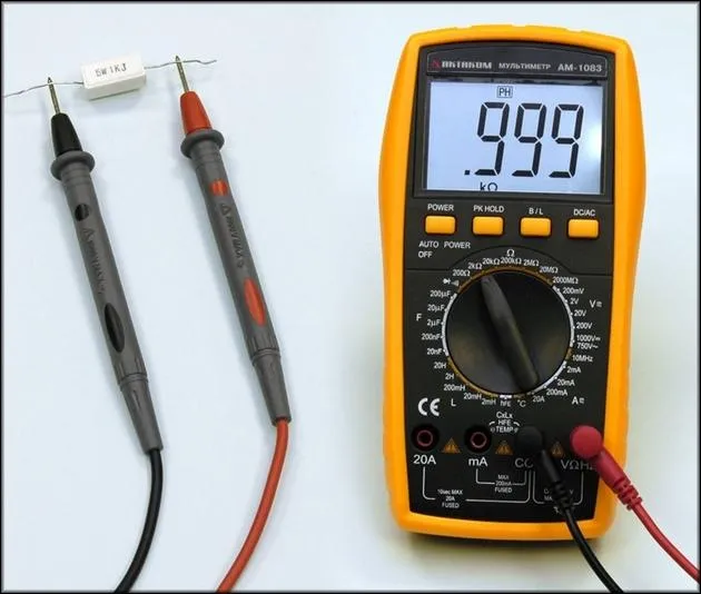 Измерьте сопротивление резистора