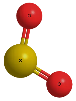 Оксид серы (IV) - трехмерная молекулярная модель
