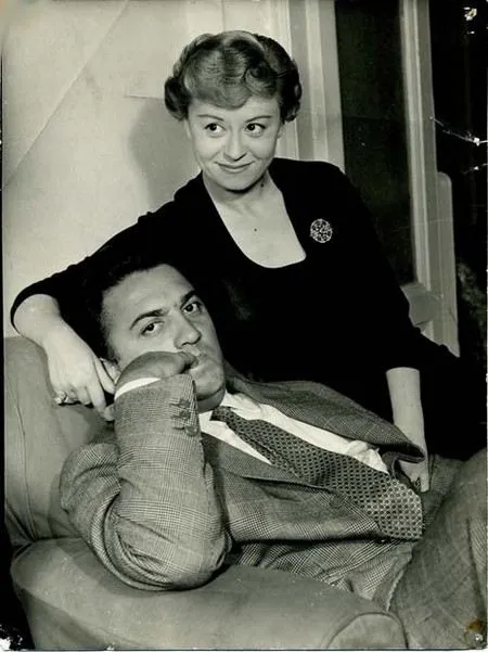 Федерико Феллини и его жена Герриетта Римини.
