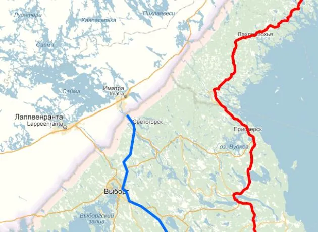Карта A121 A121 Санкт-Петербург-Сортавала (красная)