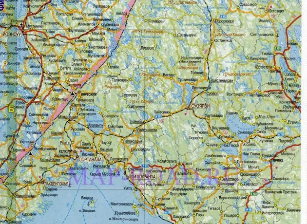 Подробная карта Карелии с дорогами (Фото: Map-road.ru)