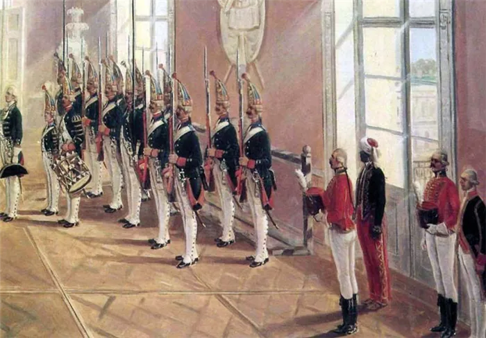 Гвардейцы во время дворцового переворота