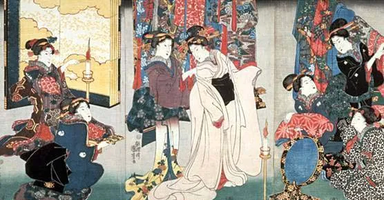 Японская хроматография восьмого периода дерева (1603-1867).