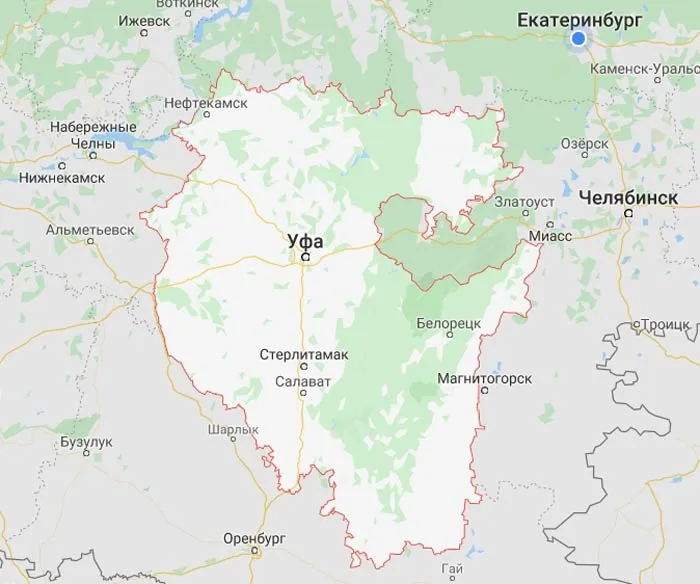 Карта Башкортостана