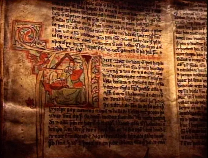 Рукопись саги, XIII век.