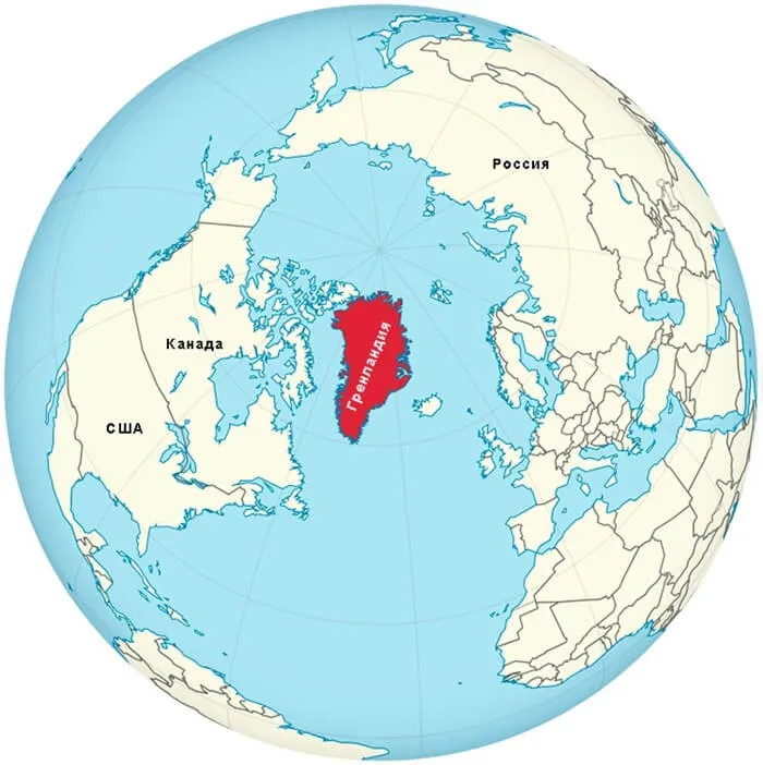 Гренландия на карте мира
