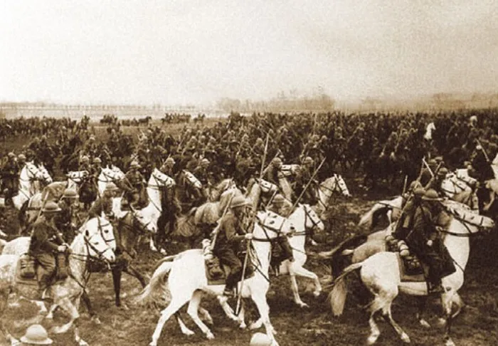 Атака польской кавалерии.