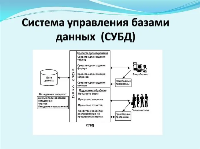 Системы управления базами данных (СУБД).