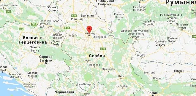 Белград на карте Сербии