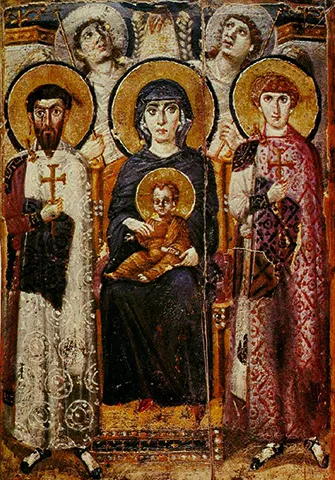 Богородица с младенцем, ангелами и св. Джорджем и Теодором