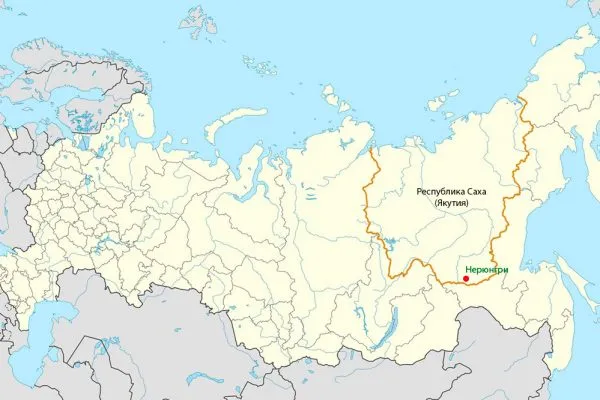 Нерюнгри на карте России