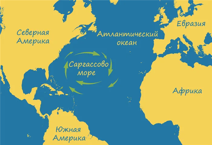 Саргассово море - единственное в мире море, не имеющее берегов