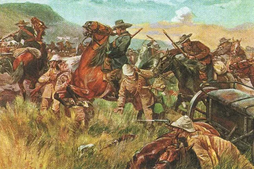 Нападение конного отряда буров на английскую колонну