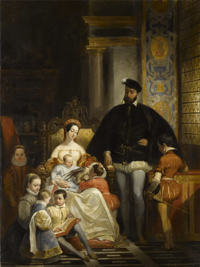 Альфред Жоанно «Генрих II, Екатерина Медичи и их дети» / Лувр, Франция