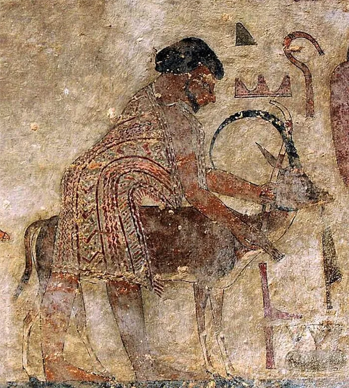 ​«Абиша Гиксос». Роспись гробницы Хнумхотепа II (около 1900 года до н.э.). commons.wikimedia.org - Боевые повозки фараона | Warspot.ru