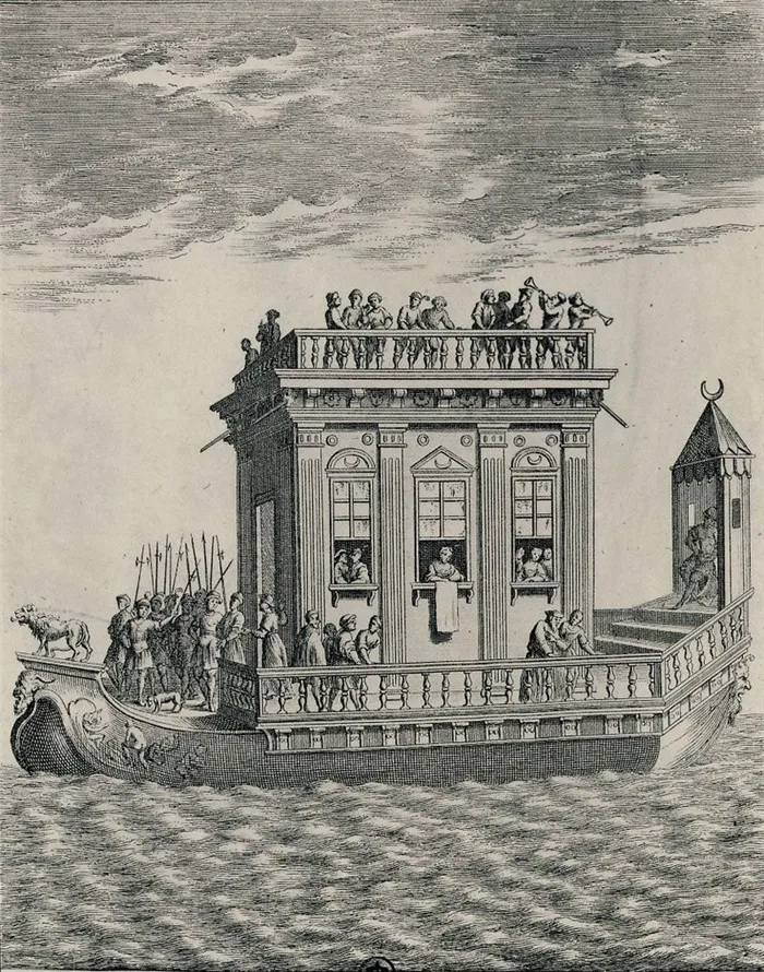 Floating castle for the entry of Henry II of France into Lyon.jpg