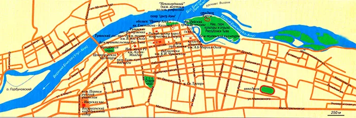 карта города Кызыл