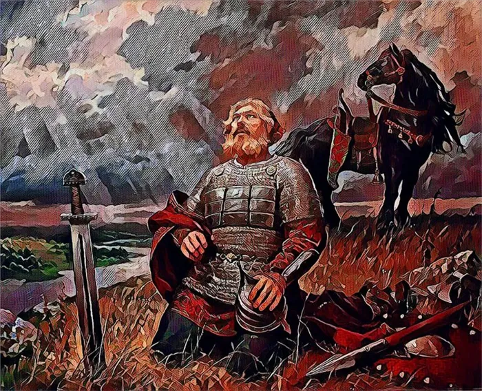  Первый воевода Киева Свенельд, потребует за сына Люта кровной мести (картина А.Шишкина)