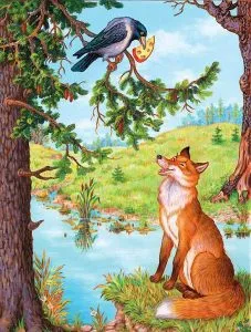 И. А. Крылов, «Ворона и Лисица», иллюстрация