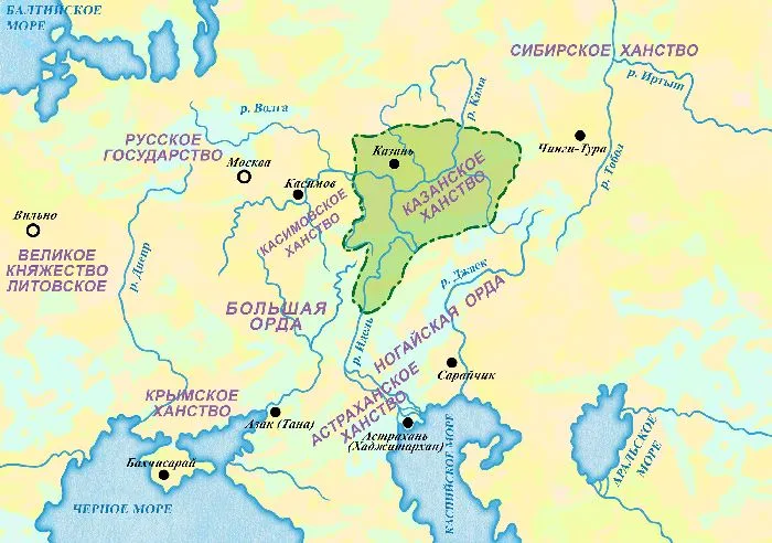Казанское ханство карта
