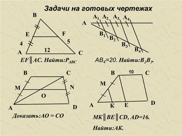 Контрольная работа теорема фалеса