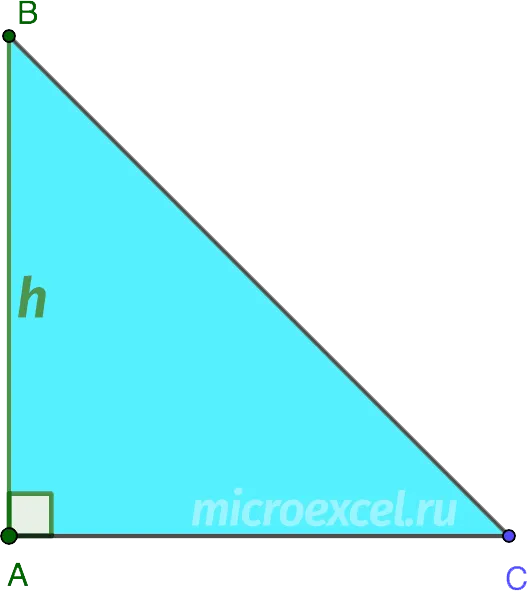 Катет как высота прямоугольного треугольника