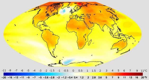 Изменение средней температуры за последние 100 лет