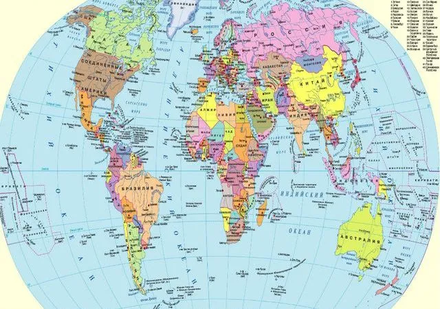 Политическая карта мира, фото