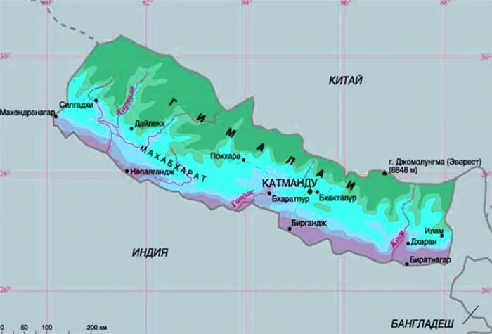 Гималаи на карте - где находятся, координаты