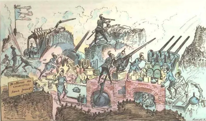 Война «миазмов» в представлении французского футуролога Альбера Робиды (1887)