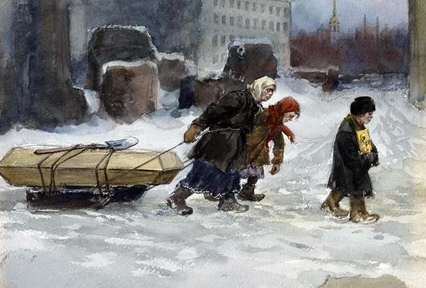 Картина Ивана Владимирова «Похороны рабочего, который не был коммунистом»