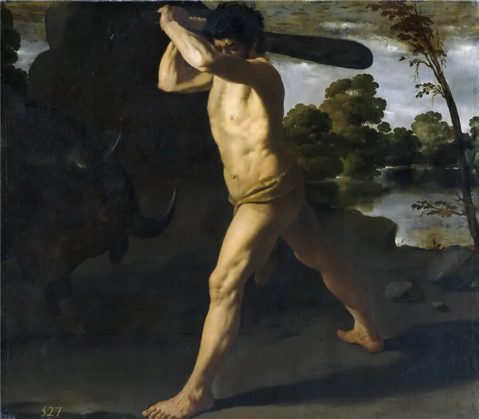 Франсиско де Сурбаран «Геркулес бьется с критским быком», 1634 год