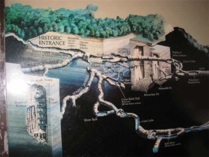 История мамонтовой пещеры. Часть карты мамонтовой пещеры. Ее 3D-модель можно посмотреть по этой ссылке. Фото.