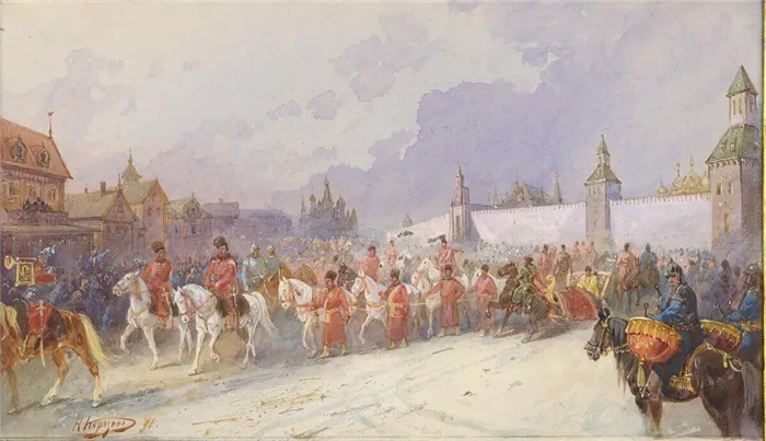 Николай Каразин «Въезд плененного Кучумова семейства в Москву в 1599 году»