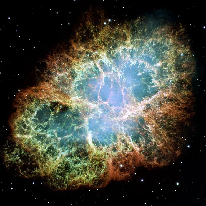 Фотография Крабовидной туманности, полученная космическим телескопом Хаббл