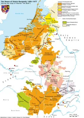 Территория герцогства Бургундия во время правления Карла Смелого