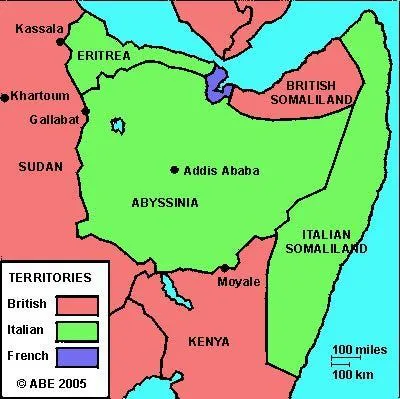 Карта Восточной Африки, Июль 1940год