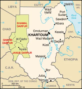 Район конфликта на западе Судана